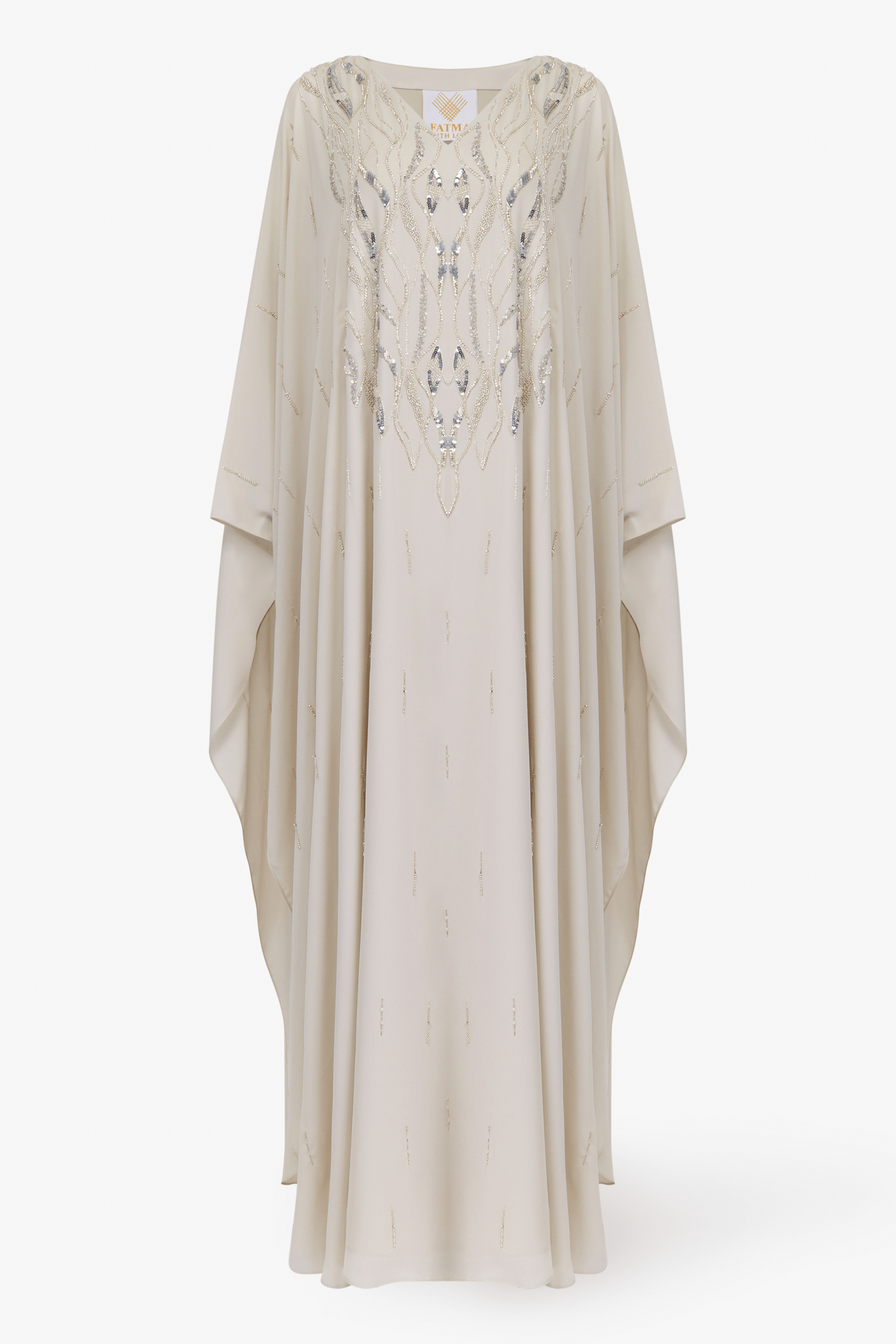 Ivory Silver Beaded Thoub