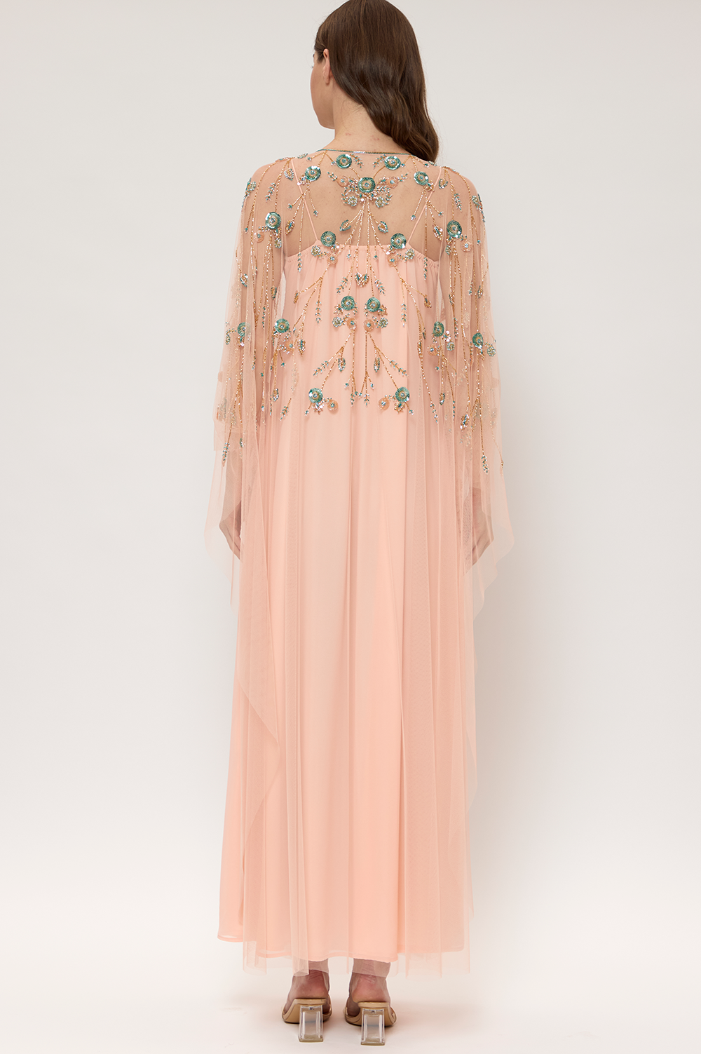 Peach Floral Thoub