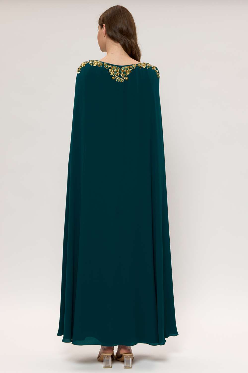 Teal Green Cape Dress