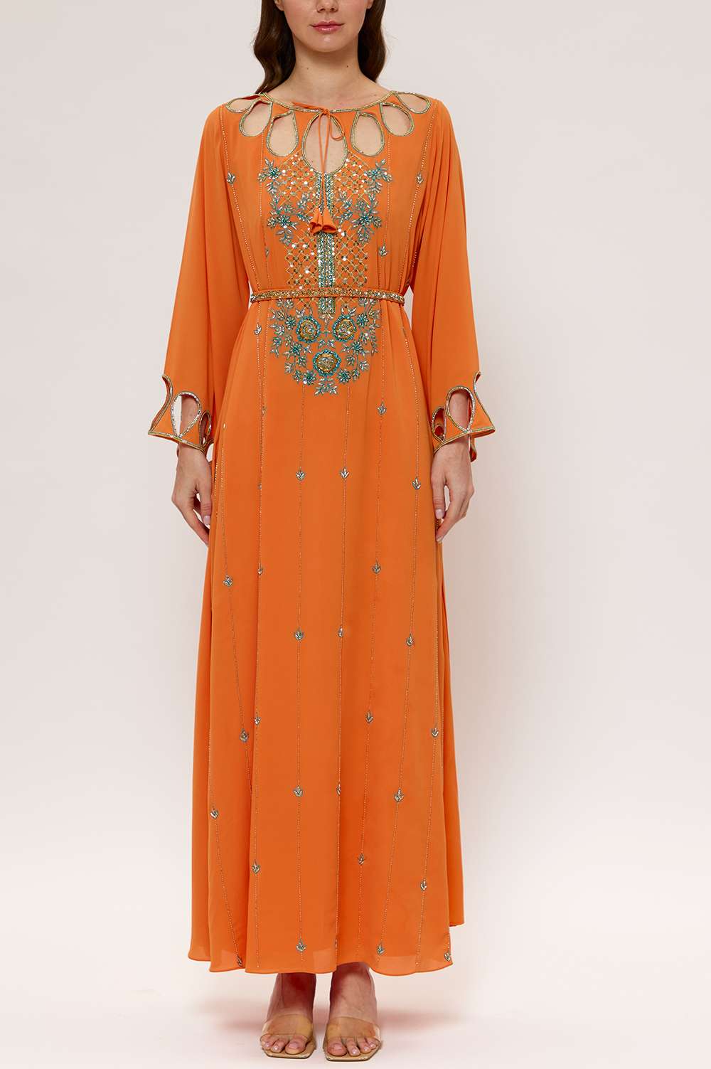 Sun Orange A-Line Kaftan