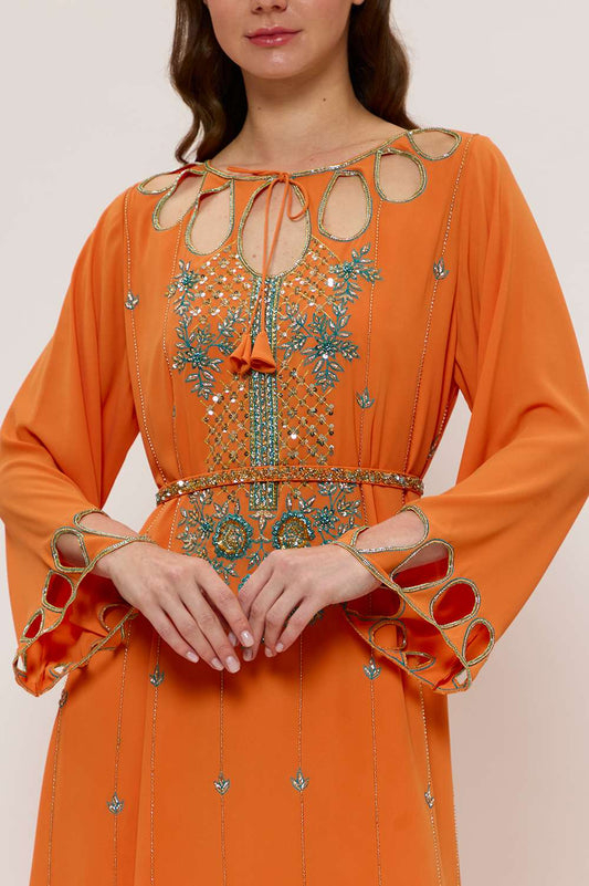 Sun Orange A-Line Kaftan