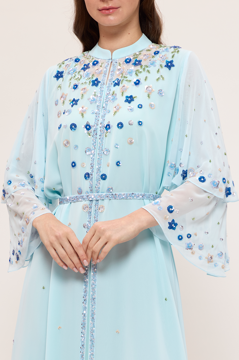 Delicate Blue A-Line Kaftan