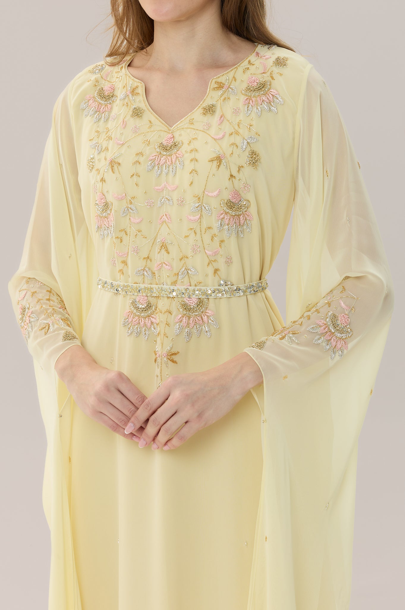 Pastel Yellow Kaftan