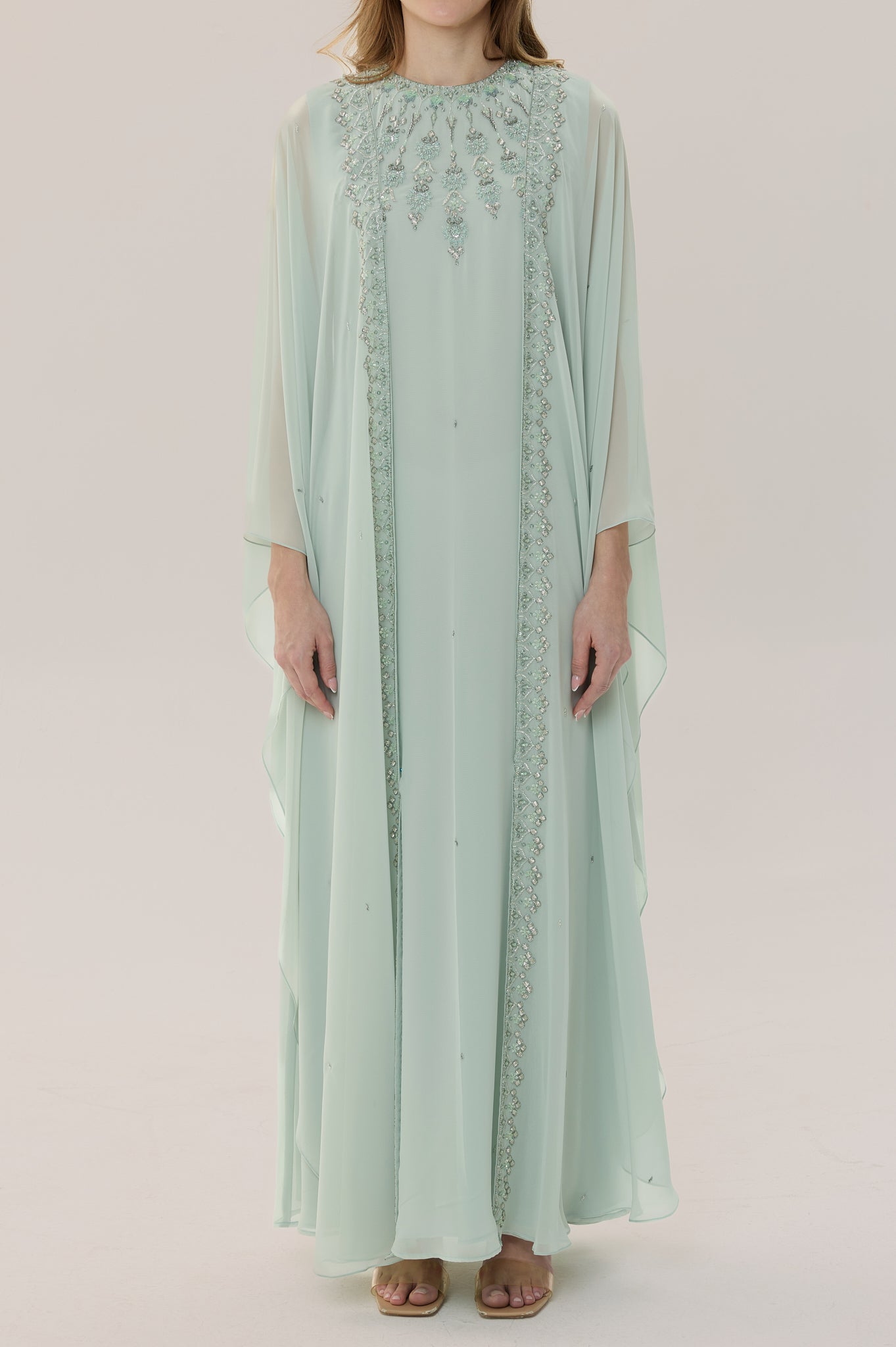 Frosted Mint Cape Kaftan