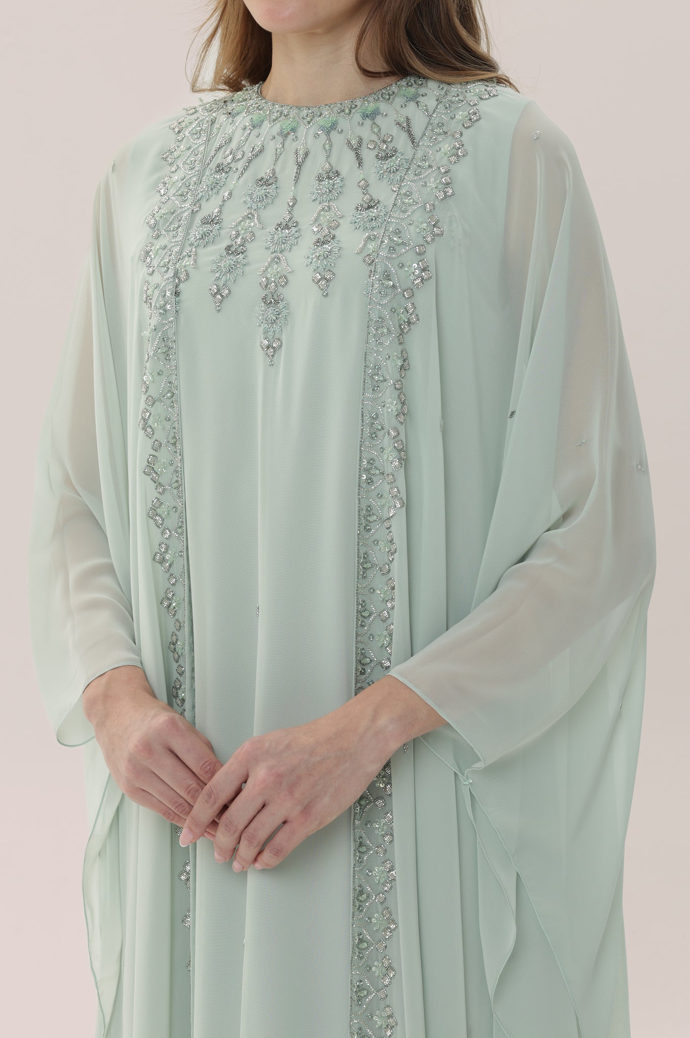 Frosted Mint Cape Kaftan