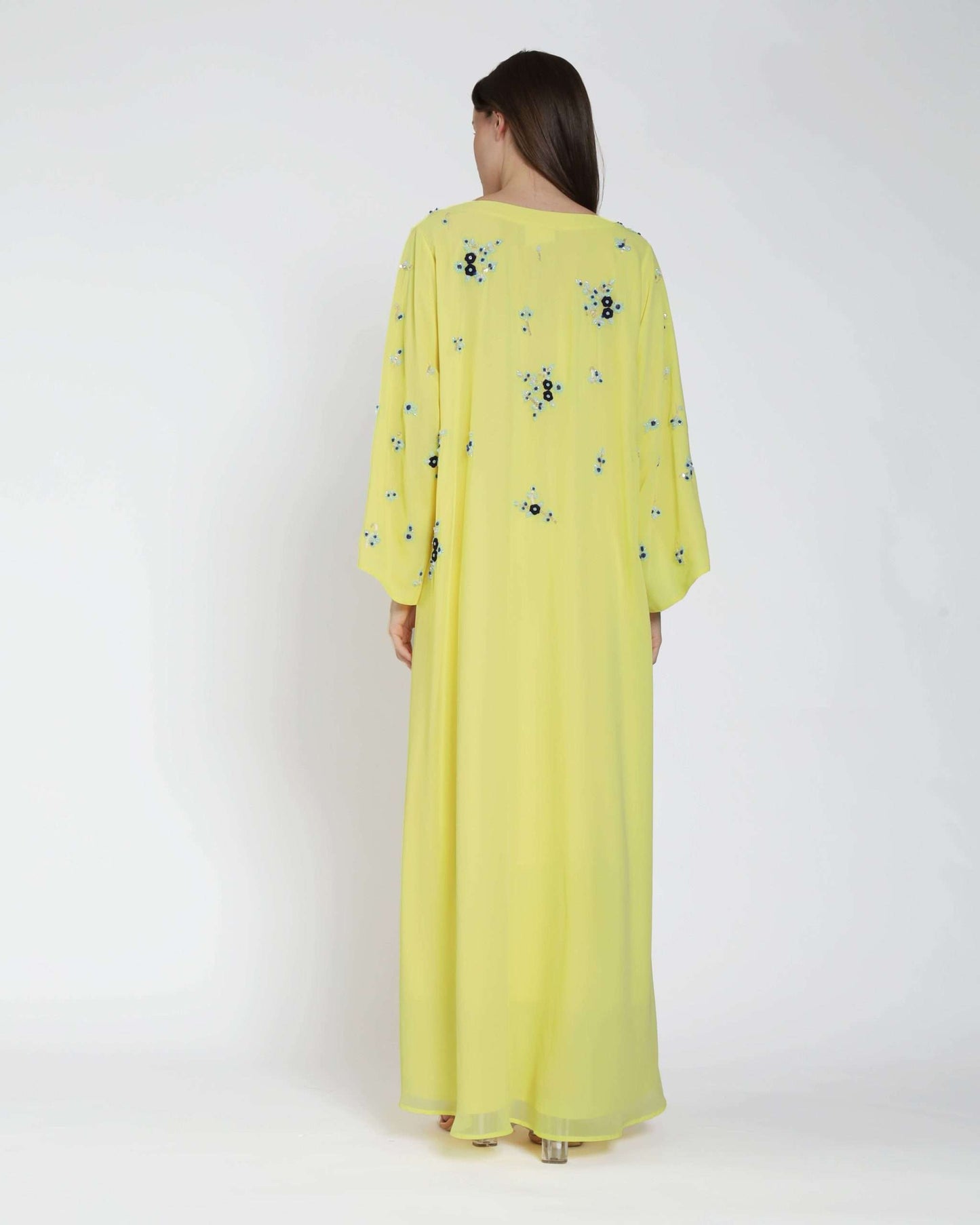 Sunny Lime Floral A-Line Kaftan