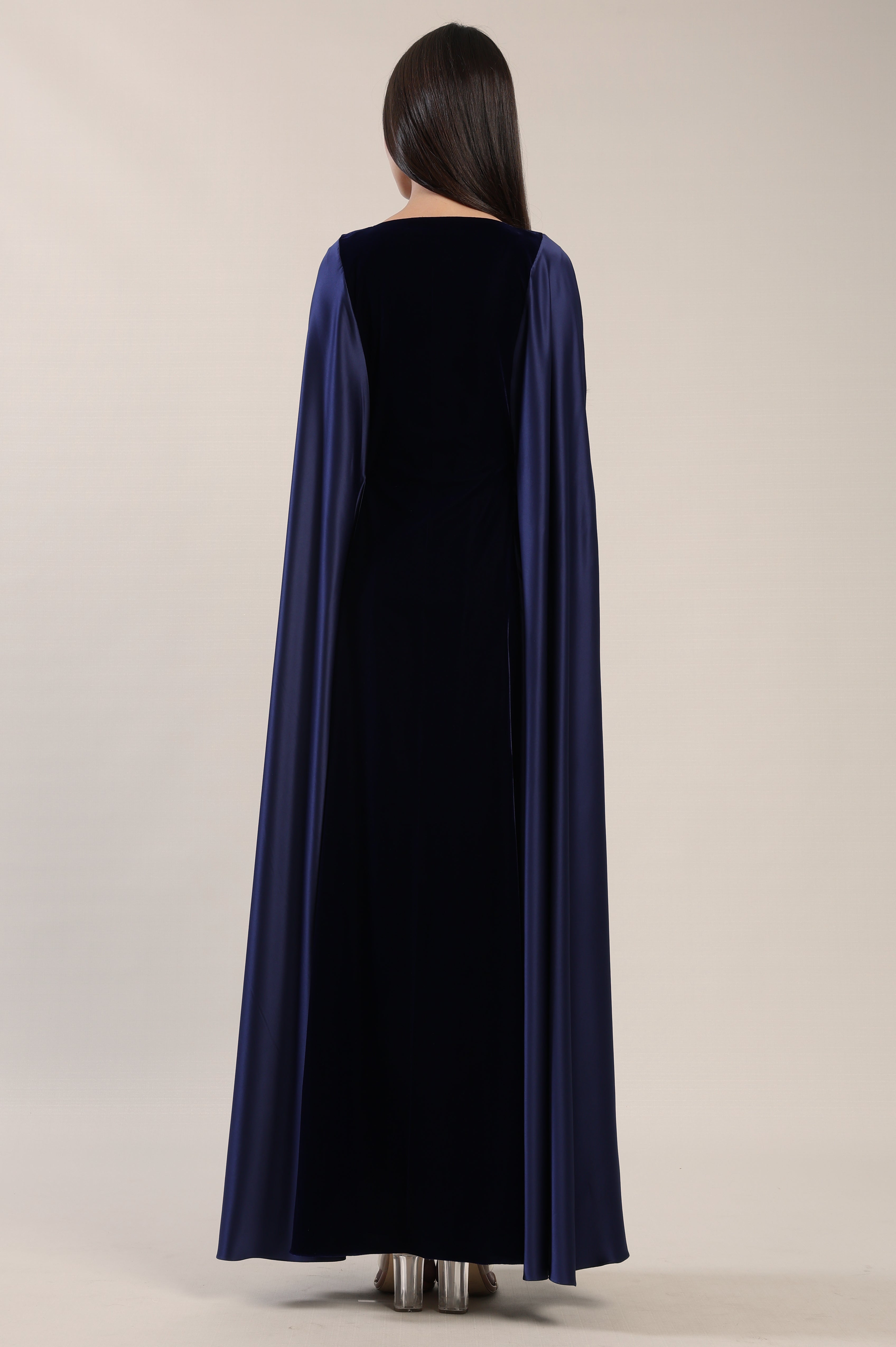 Evening Blue Velvet Dress