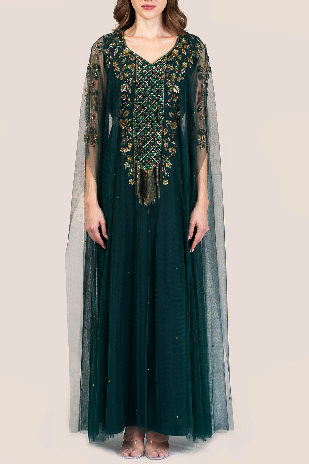 Forest Green Beaded Thoub