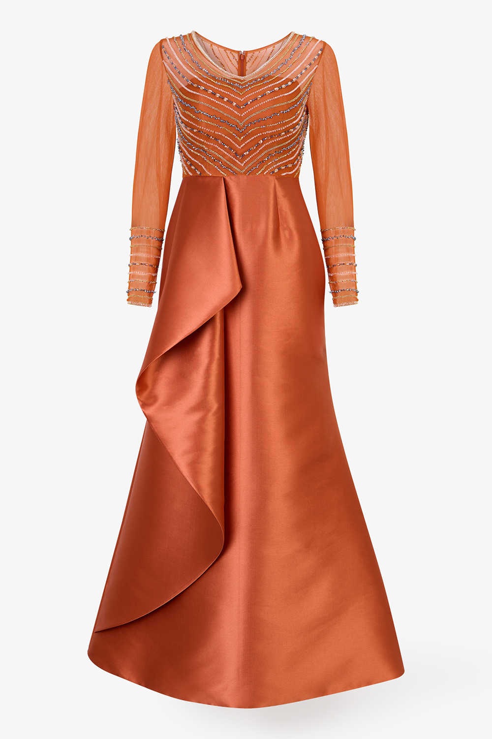 Rust Orange Mikado Dress