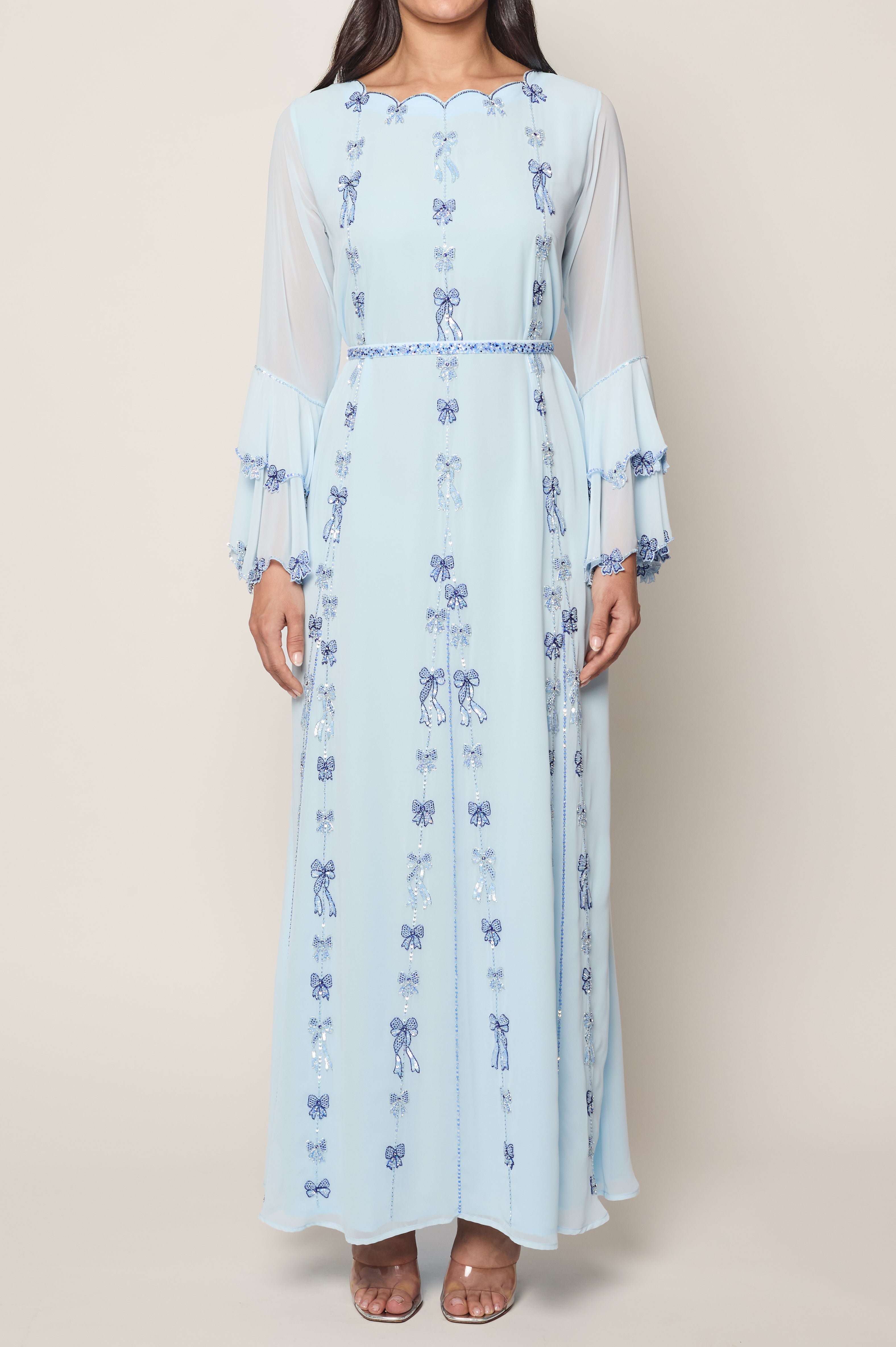 Illusion Blue Bow Kaftan