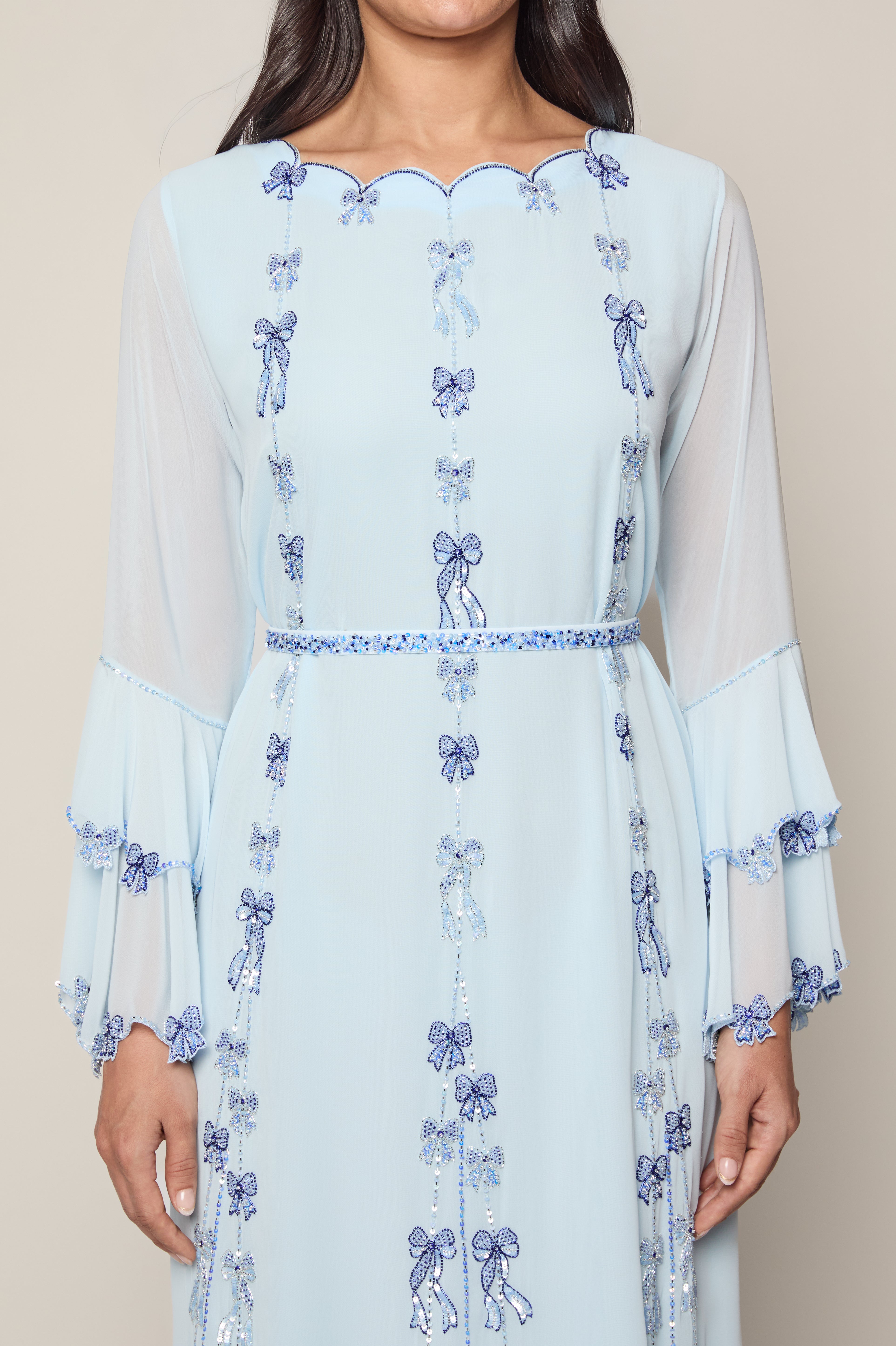 Illusion Blue Bow Kaftan