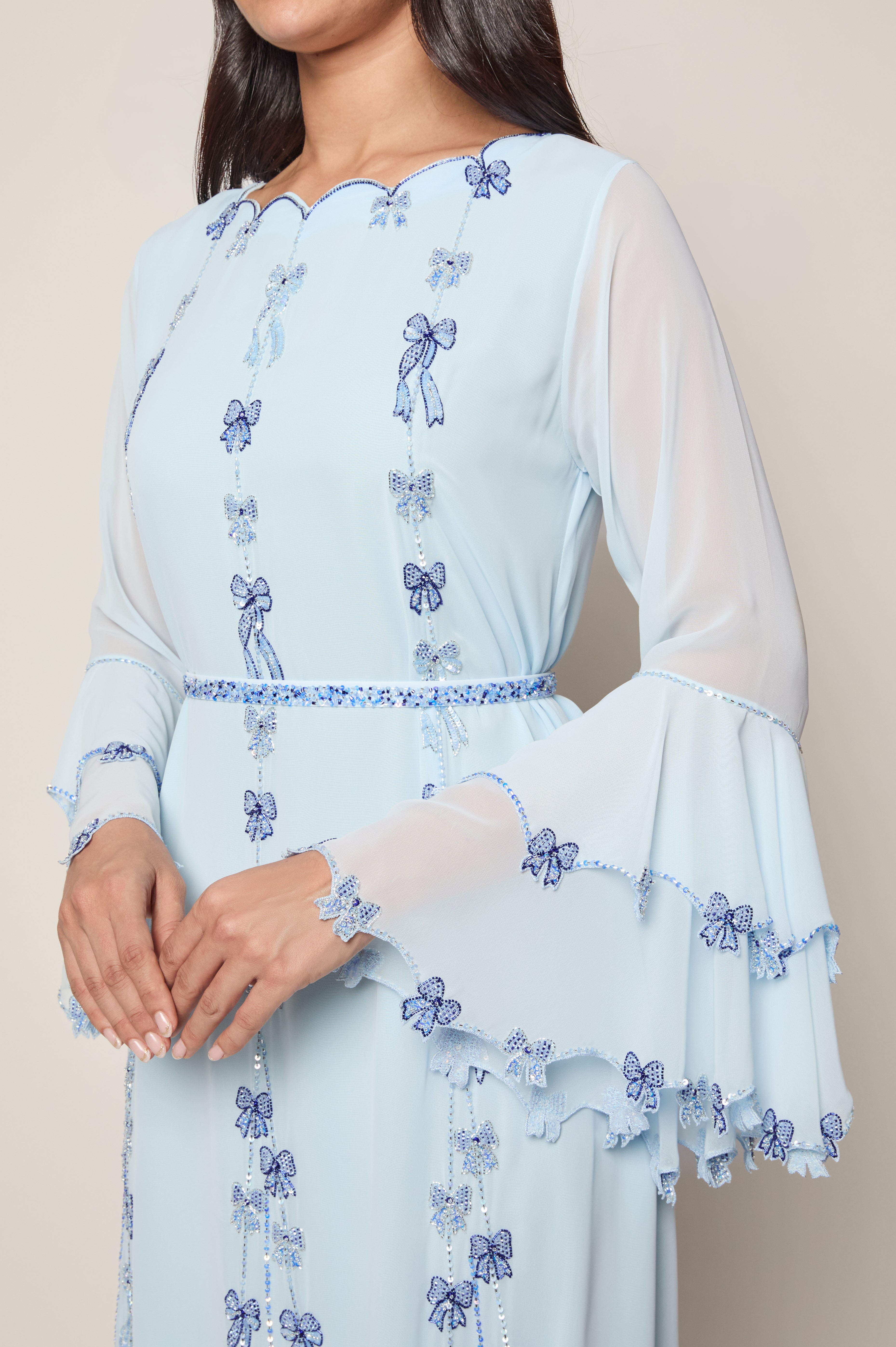 Illusion Blue Bow Kaftan