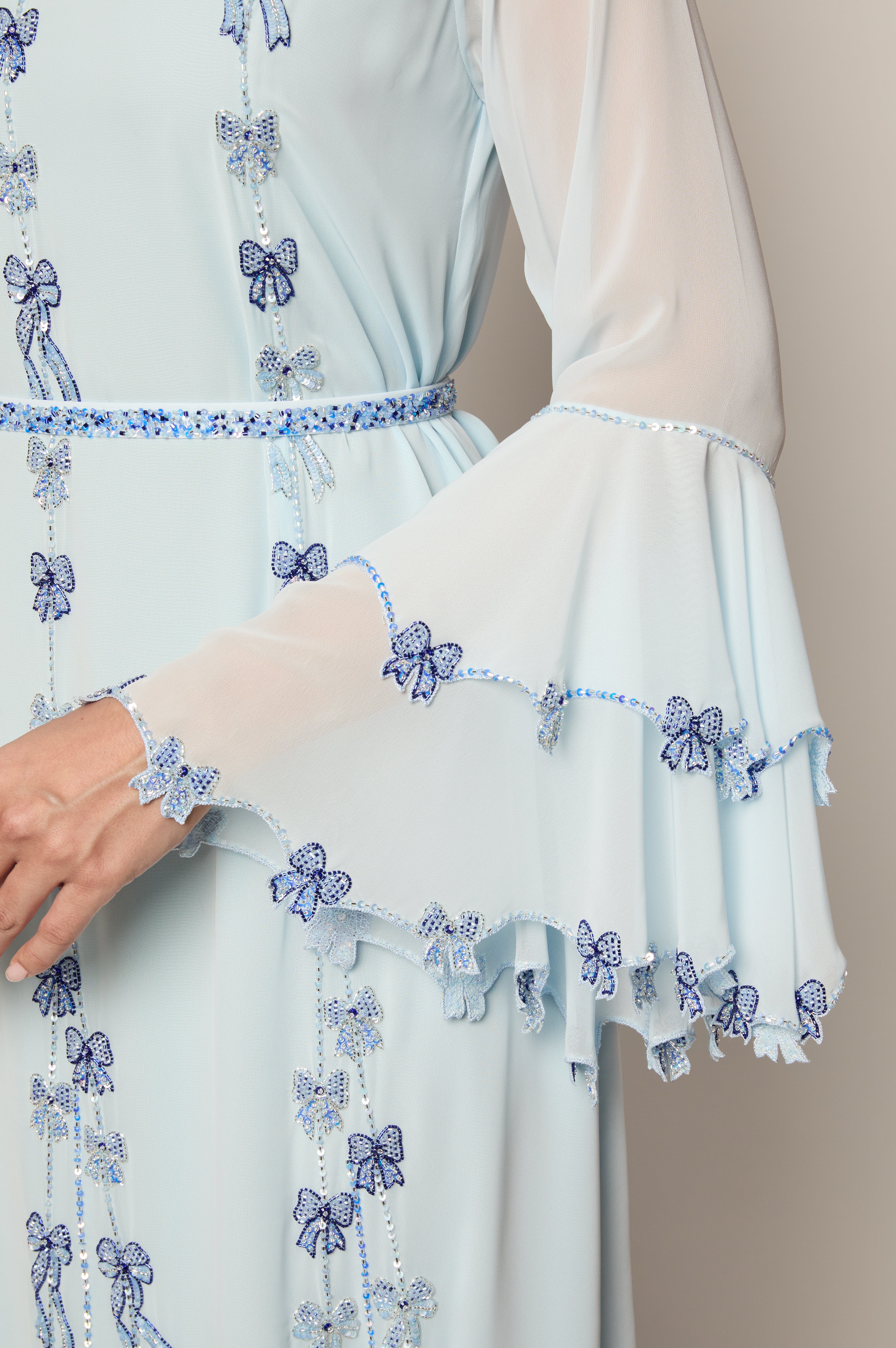 Illusion Blue Bow Kaftan