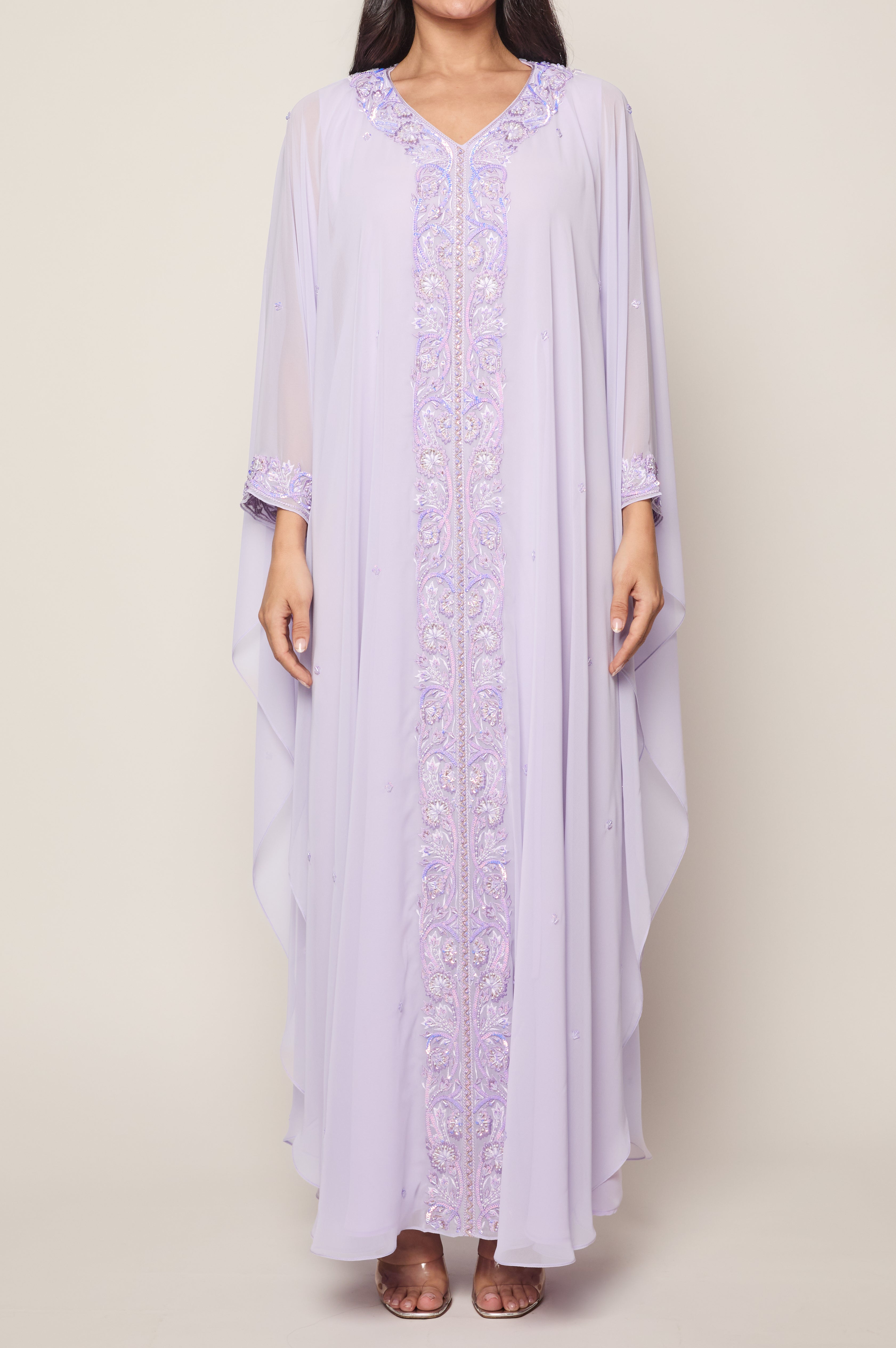 Lavender Elegance Floral Thoub