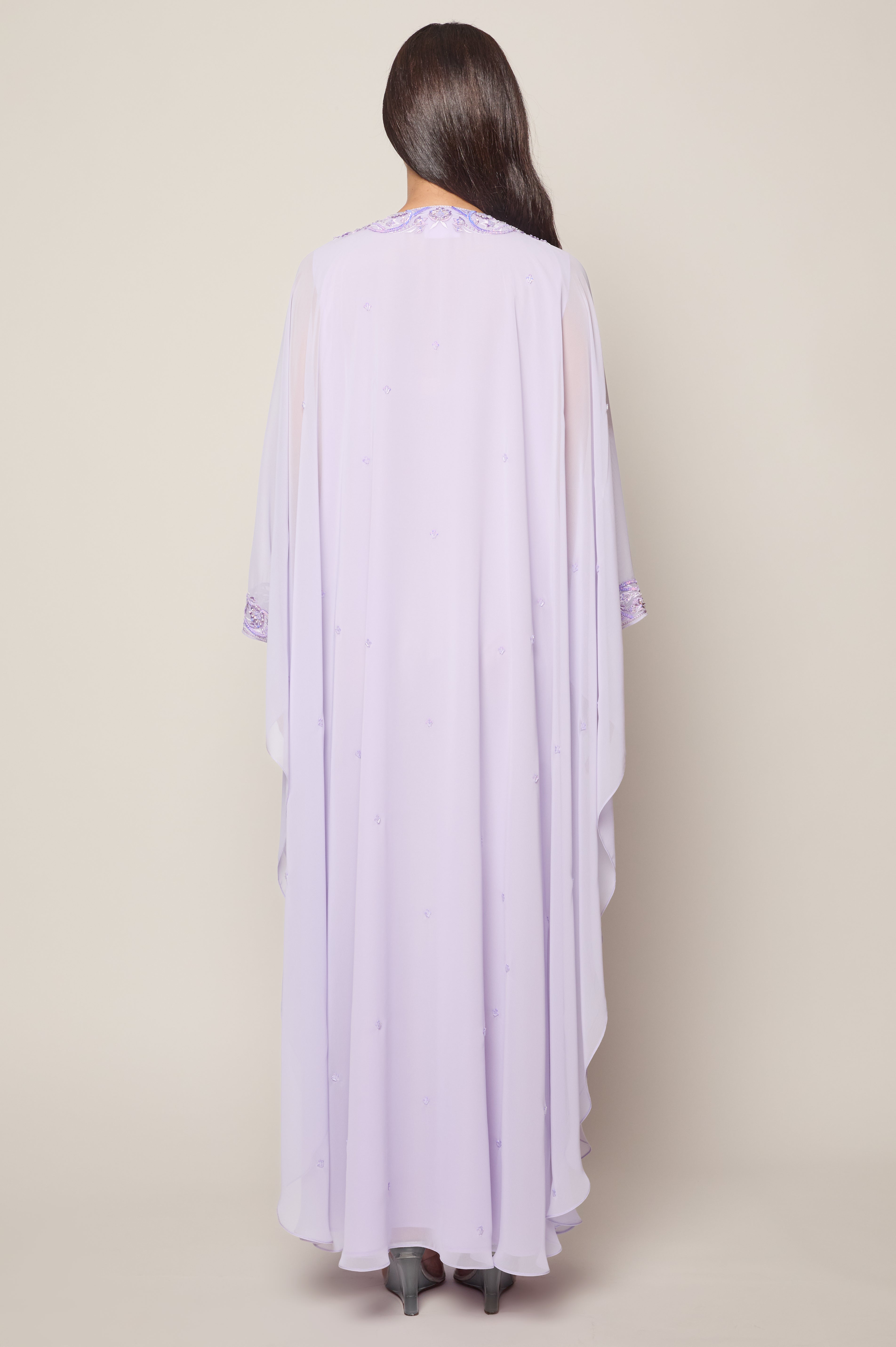 Lavender Elegance Floral Thoub