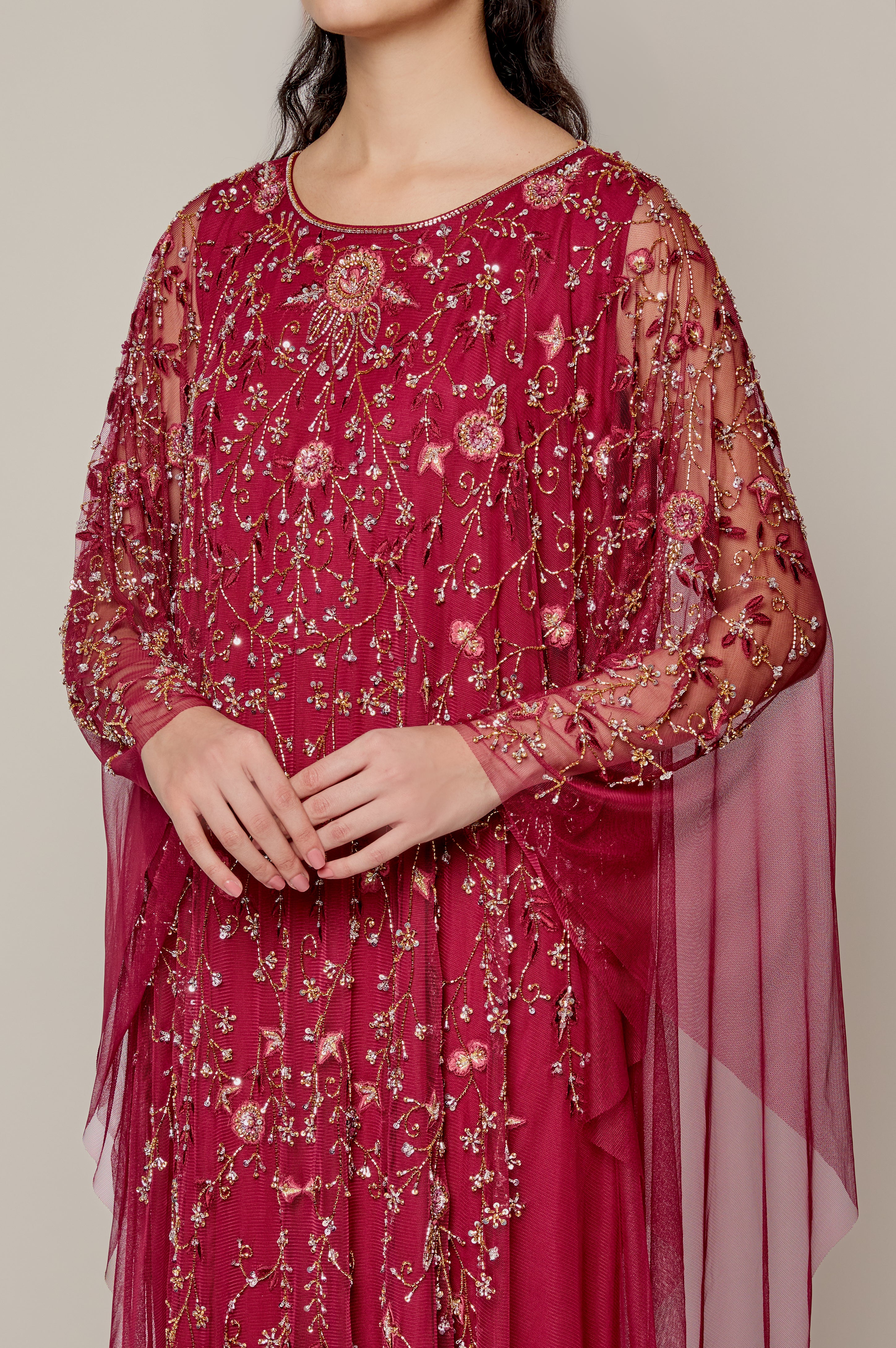 Dark Red Thoub