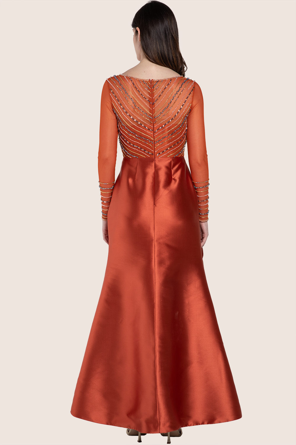 Rust Orange Mikado Dress