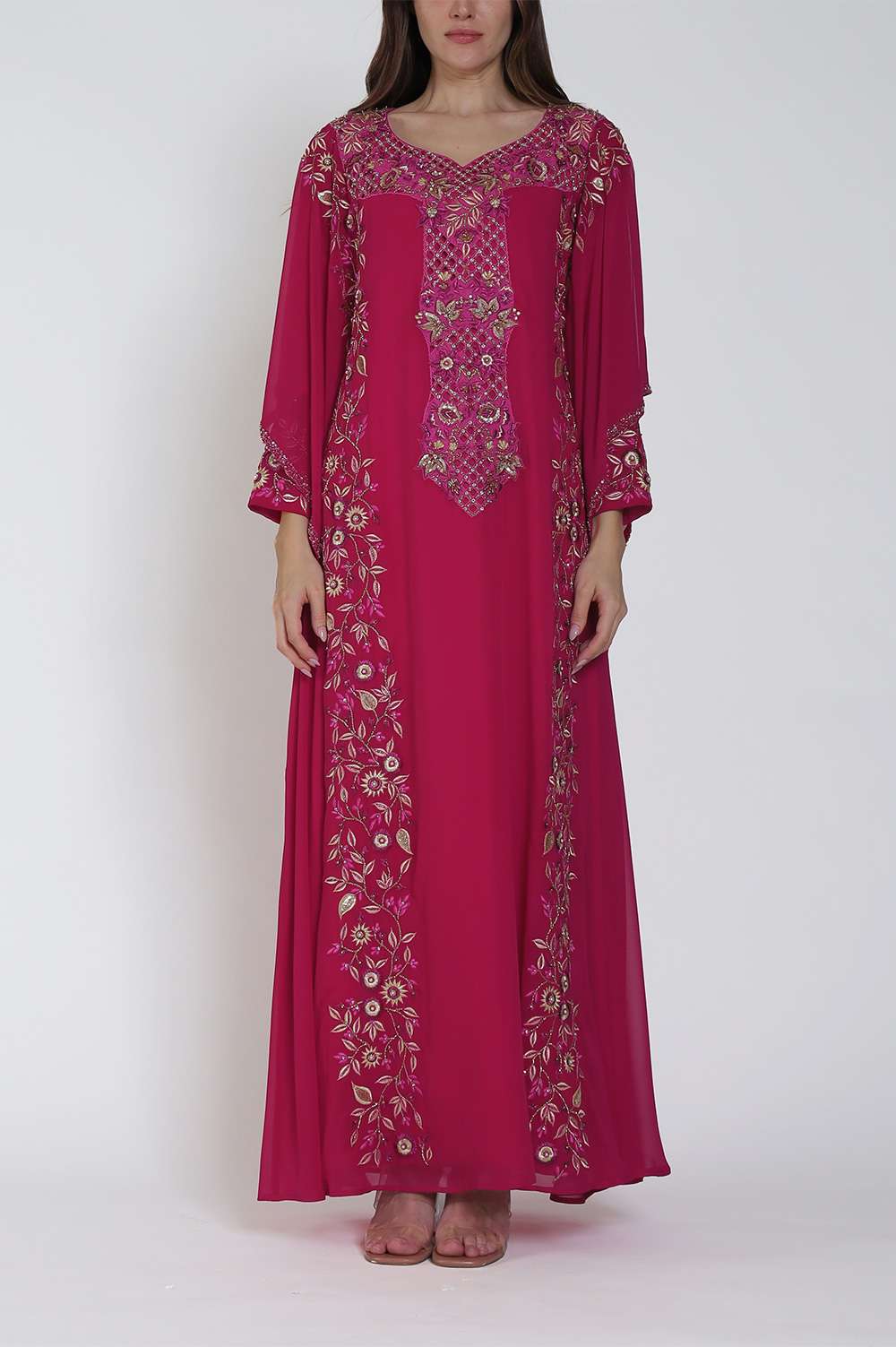 Fuchsia Floral Thoub