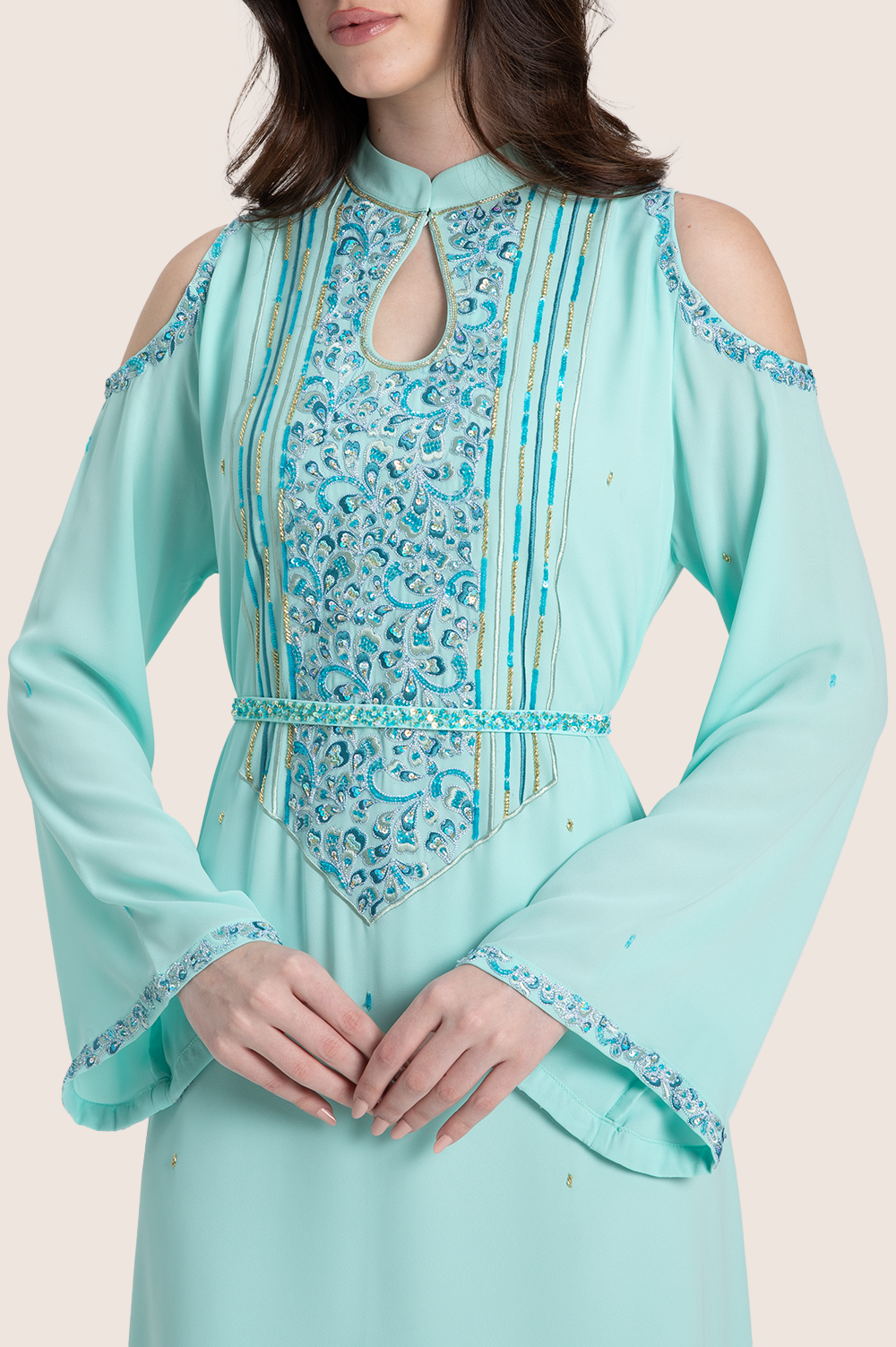 Fair Aqua A-Line kaftan