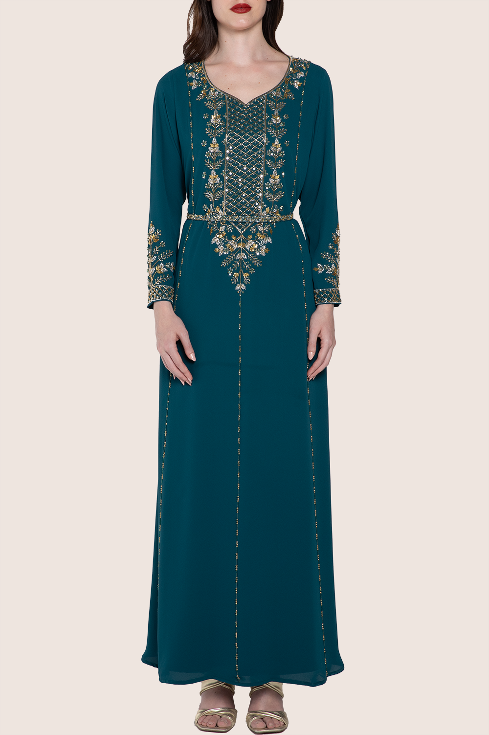 Green Heron A-Line Kaftan