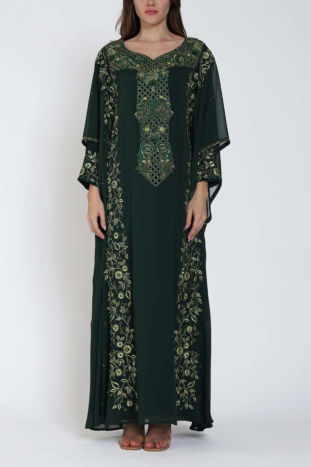 Green Floral Thoub