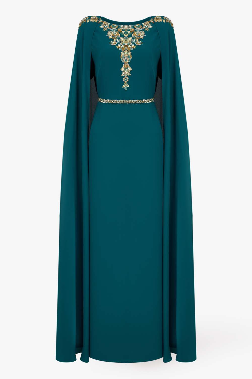 Teal Green Cape Dress
