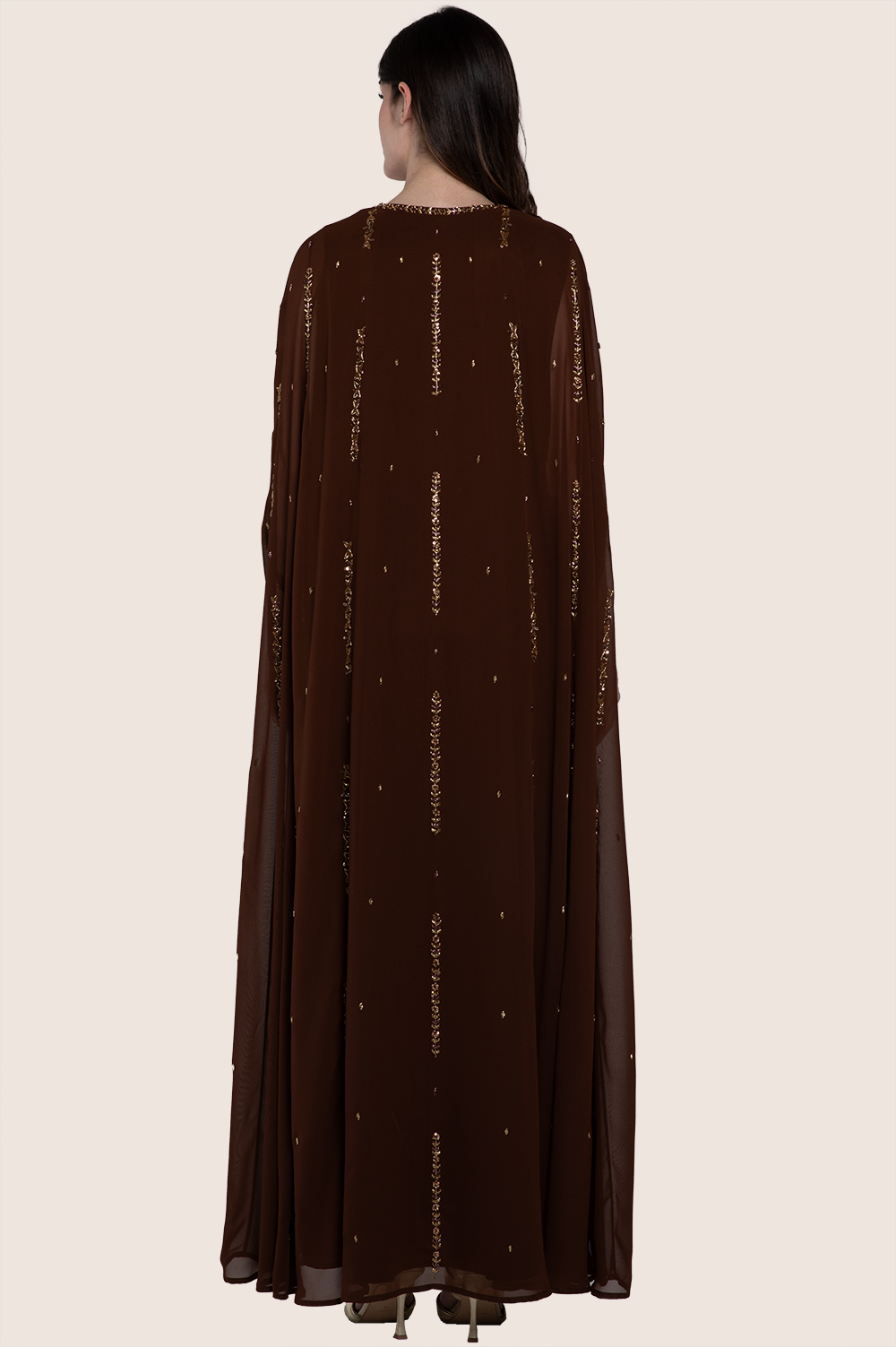 Toffee Panel Cape Dress