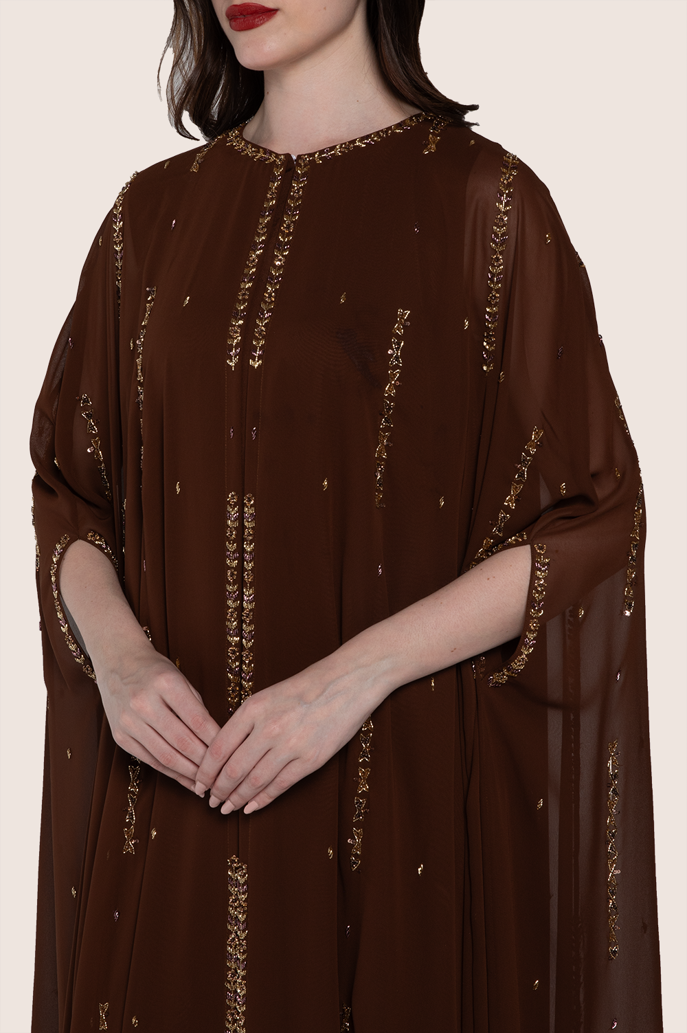 Toffee Panel Cape Dress