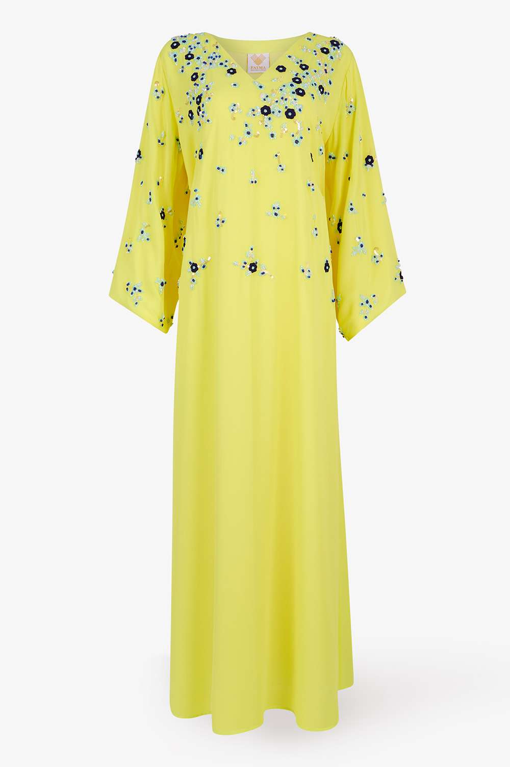 Sunny Lime Floral A-Line Kaftan