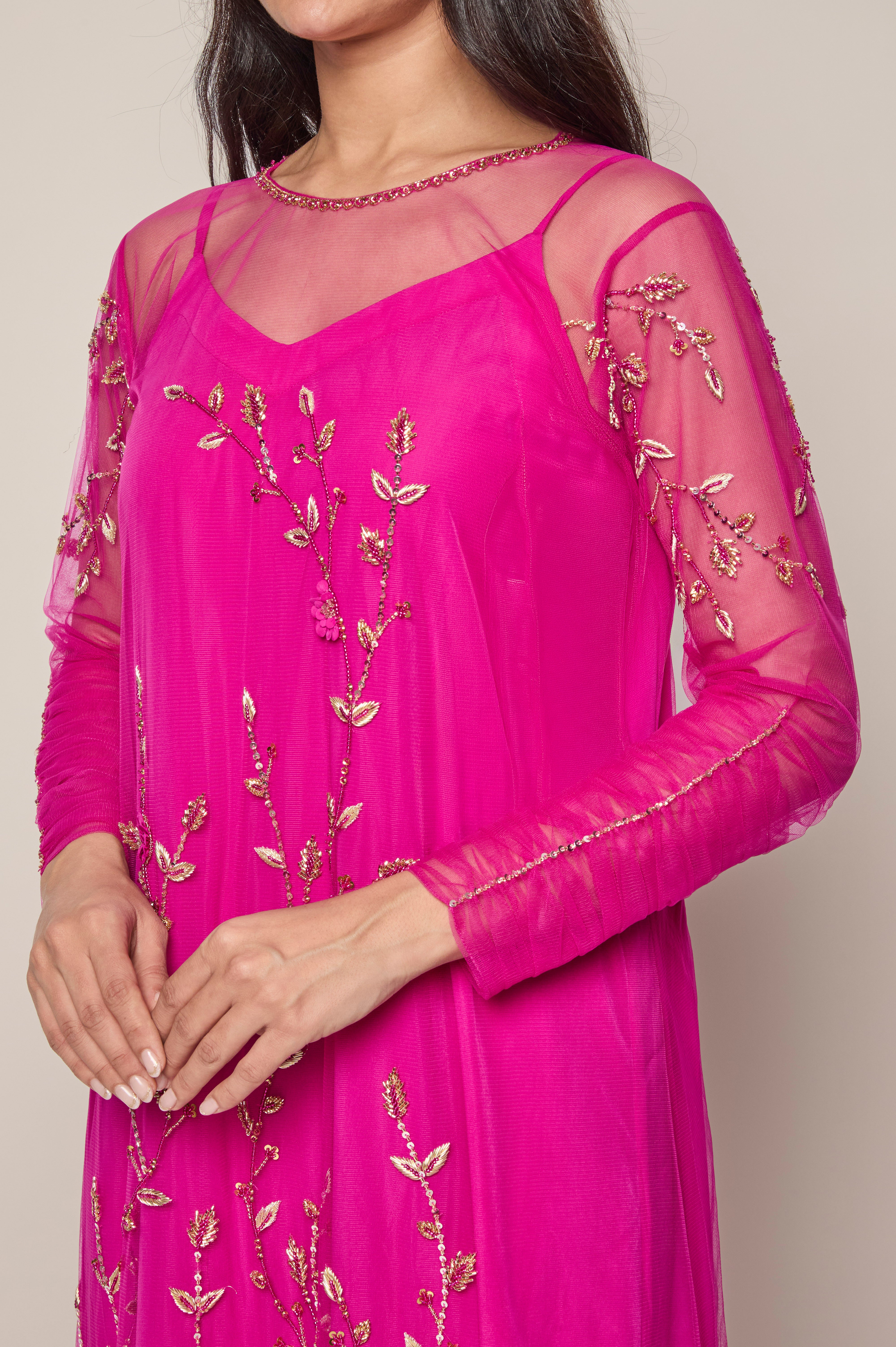 Fuchsia Fedora Dress