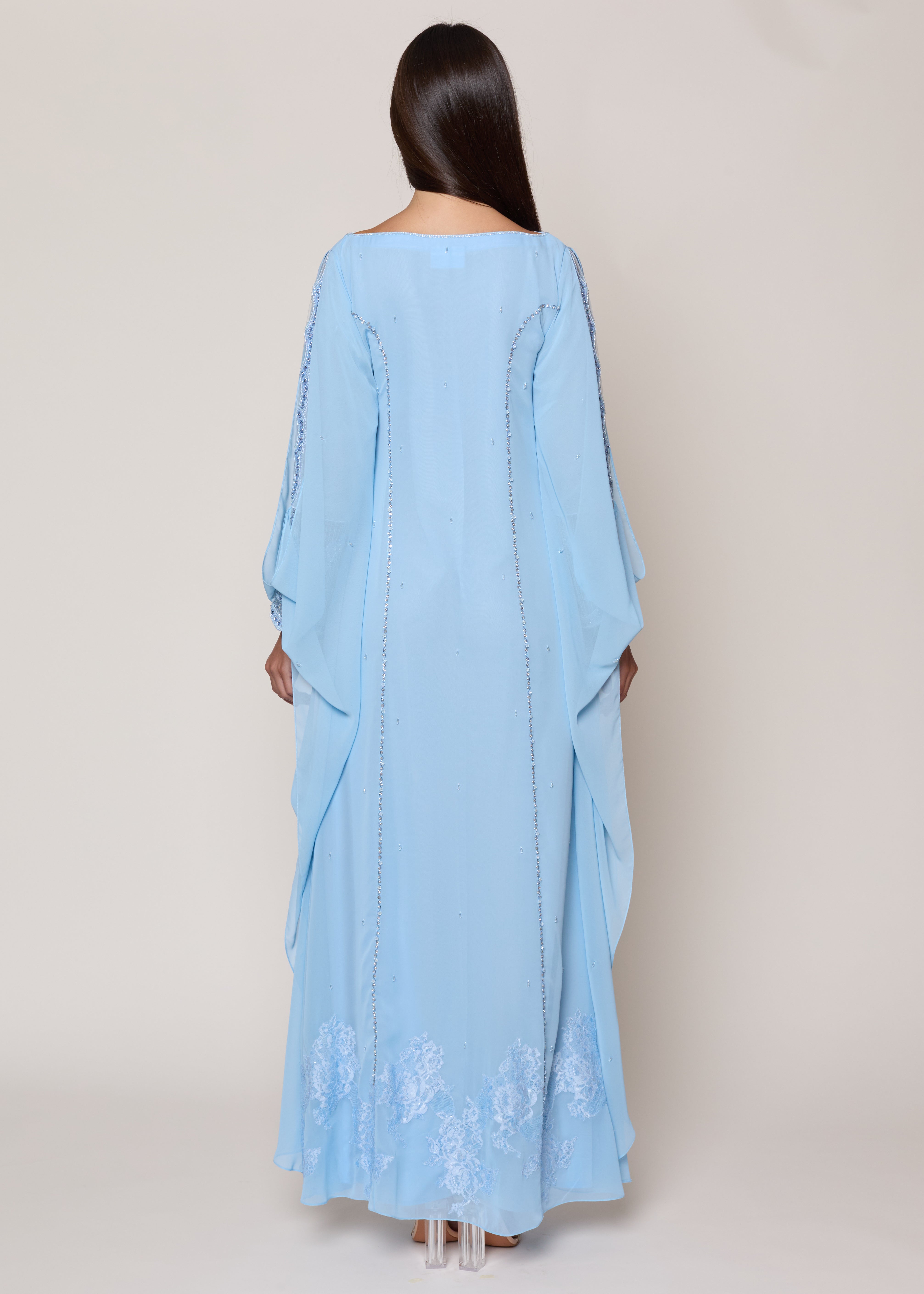 French Lace Blue Thoub