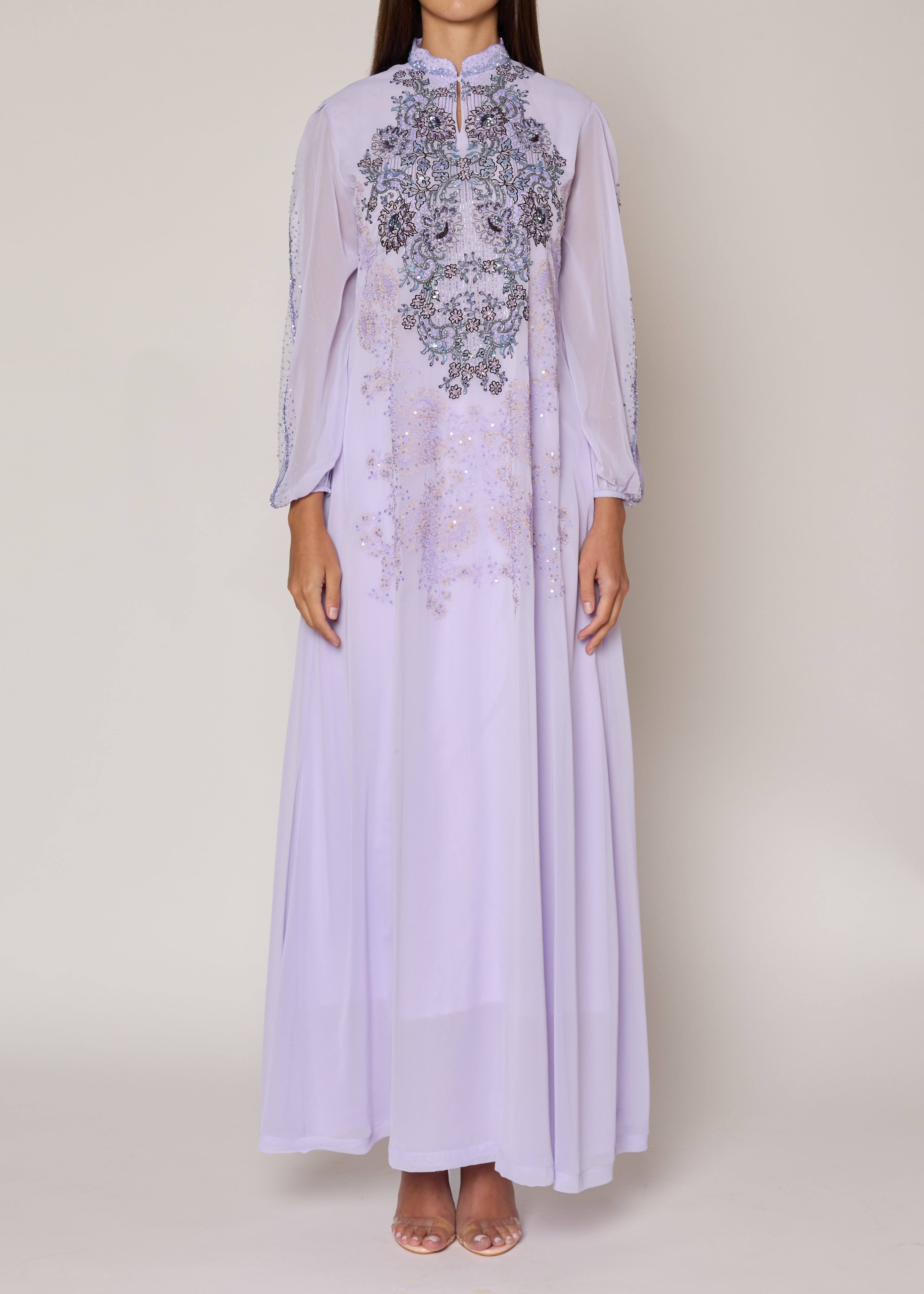 High Collar Lilac Kaftan