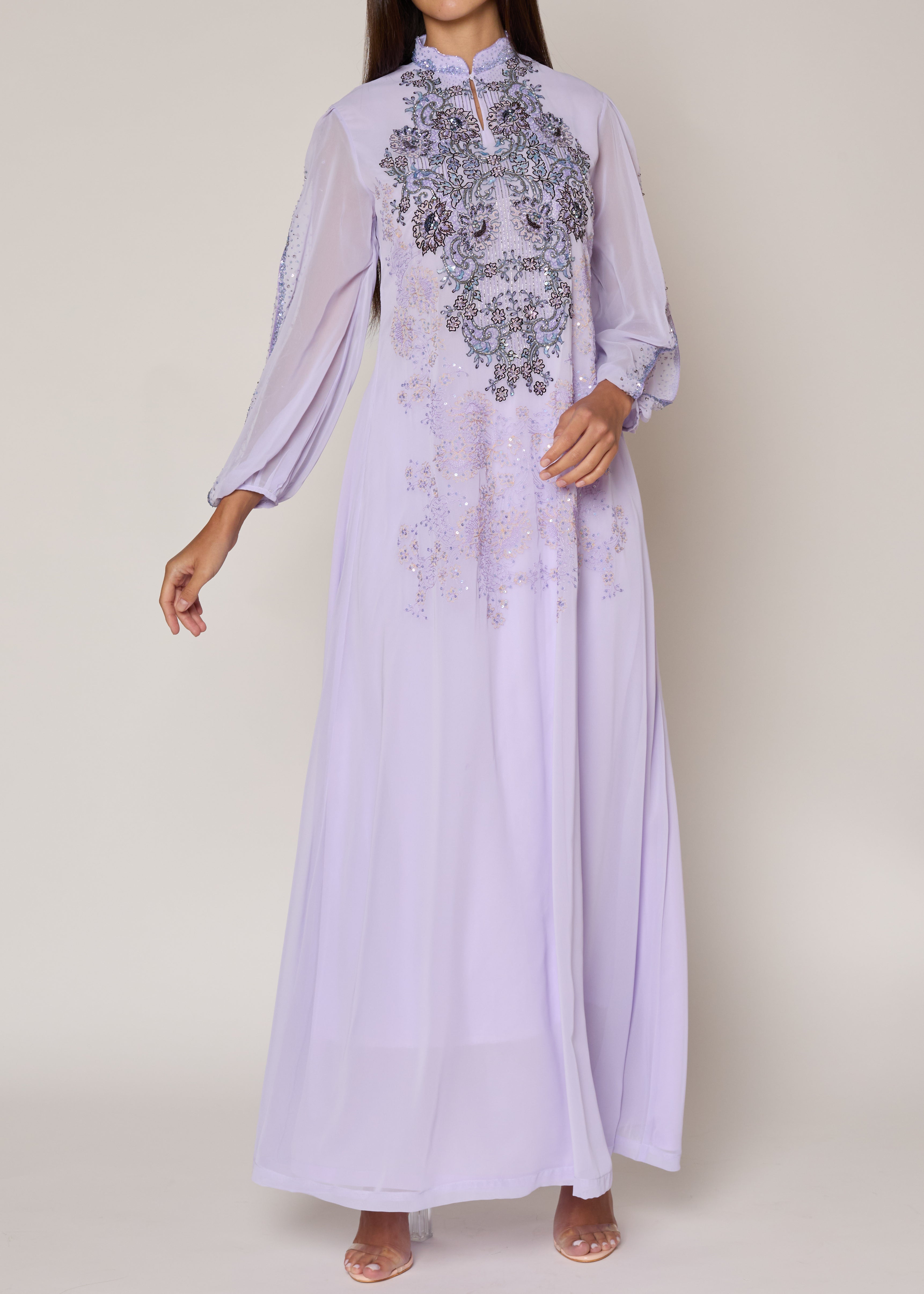 High Collar Lilac Kaftan