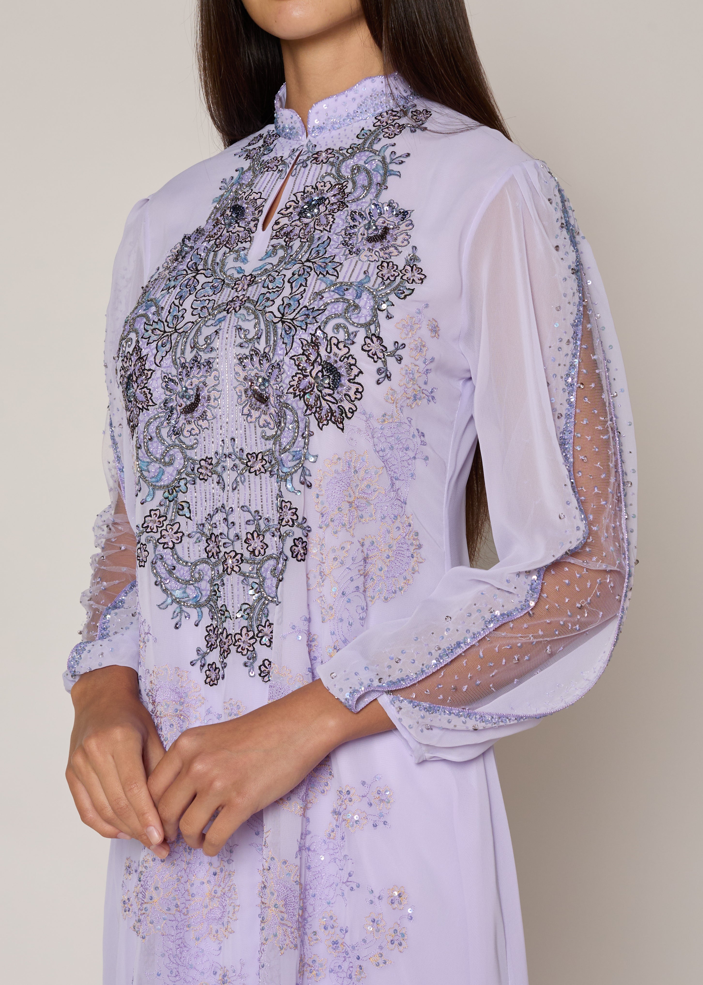 High Collar Lilac Kaftan