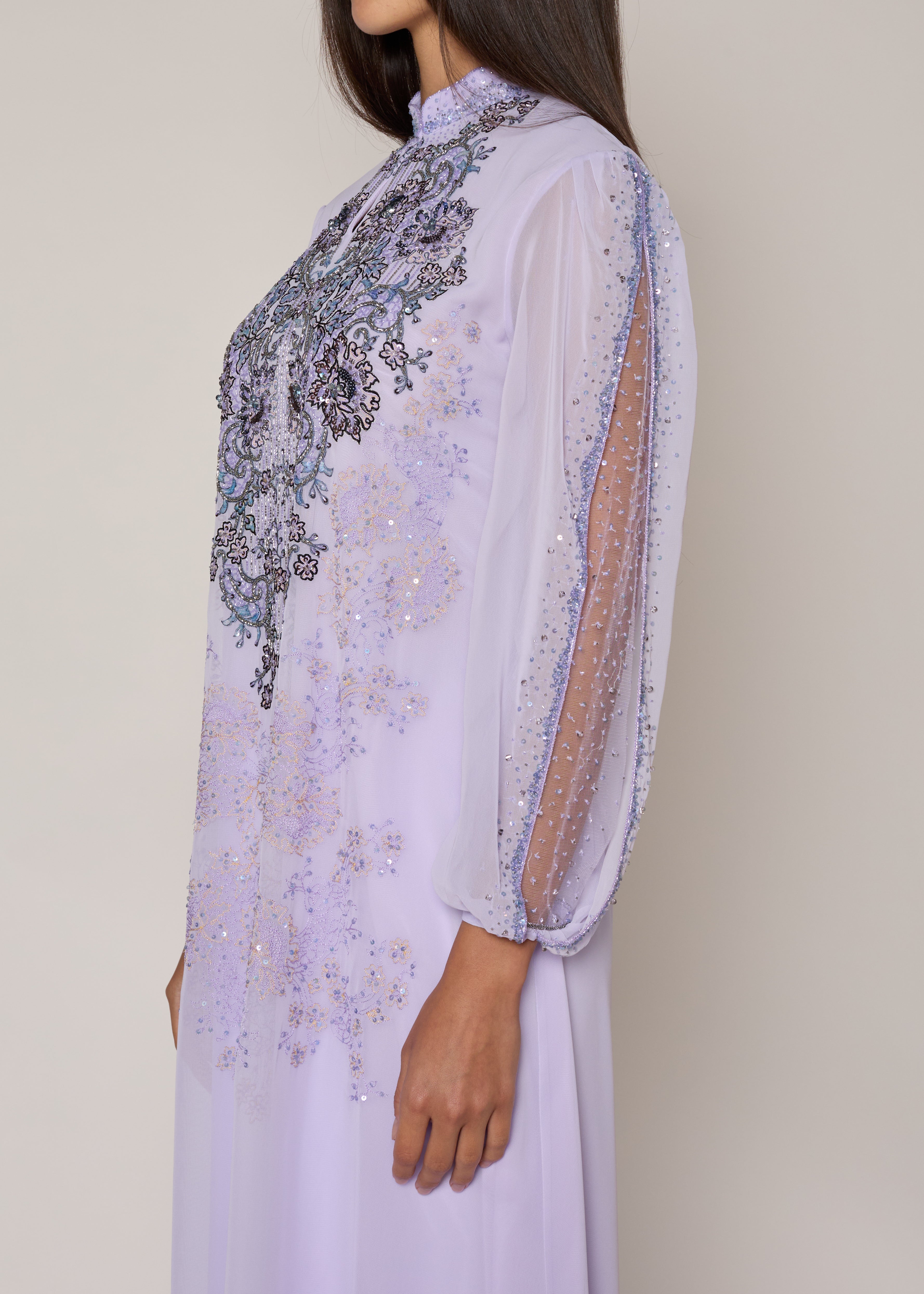 High Collar Lilac Kaftan