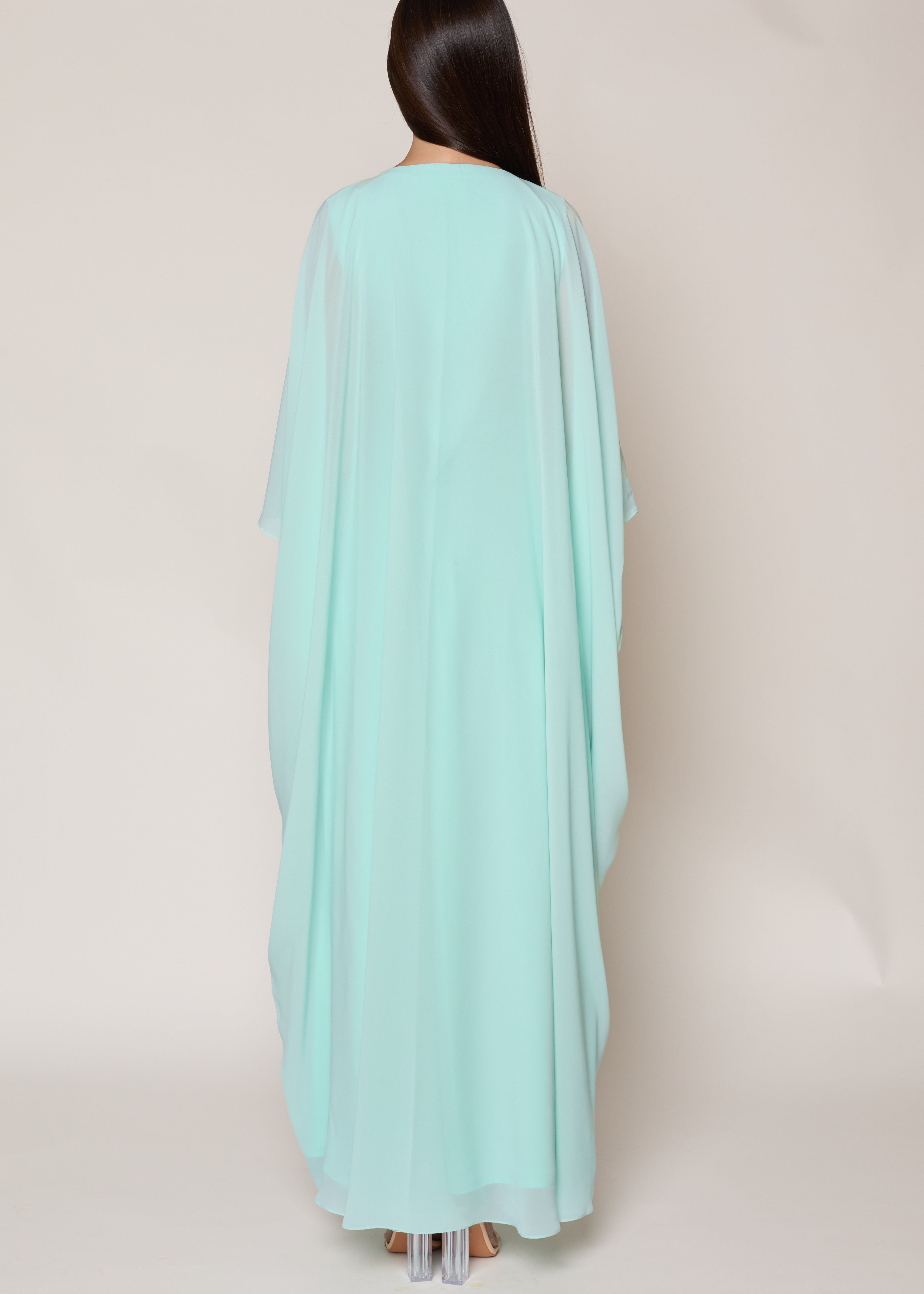Aqua Blue Drapped Dress