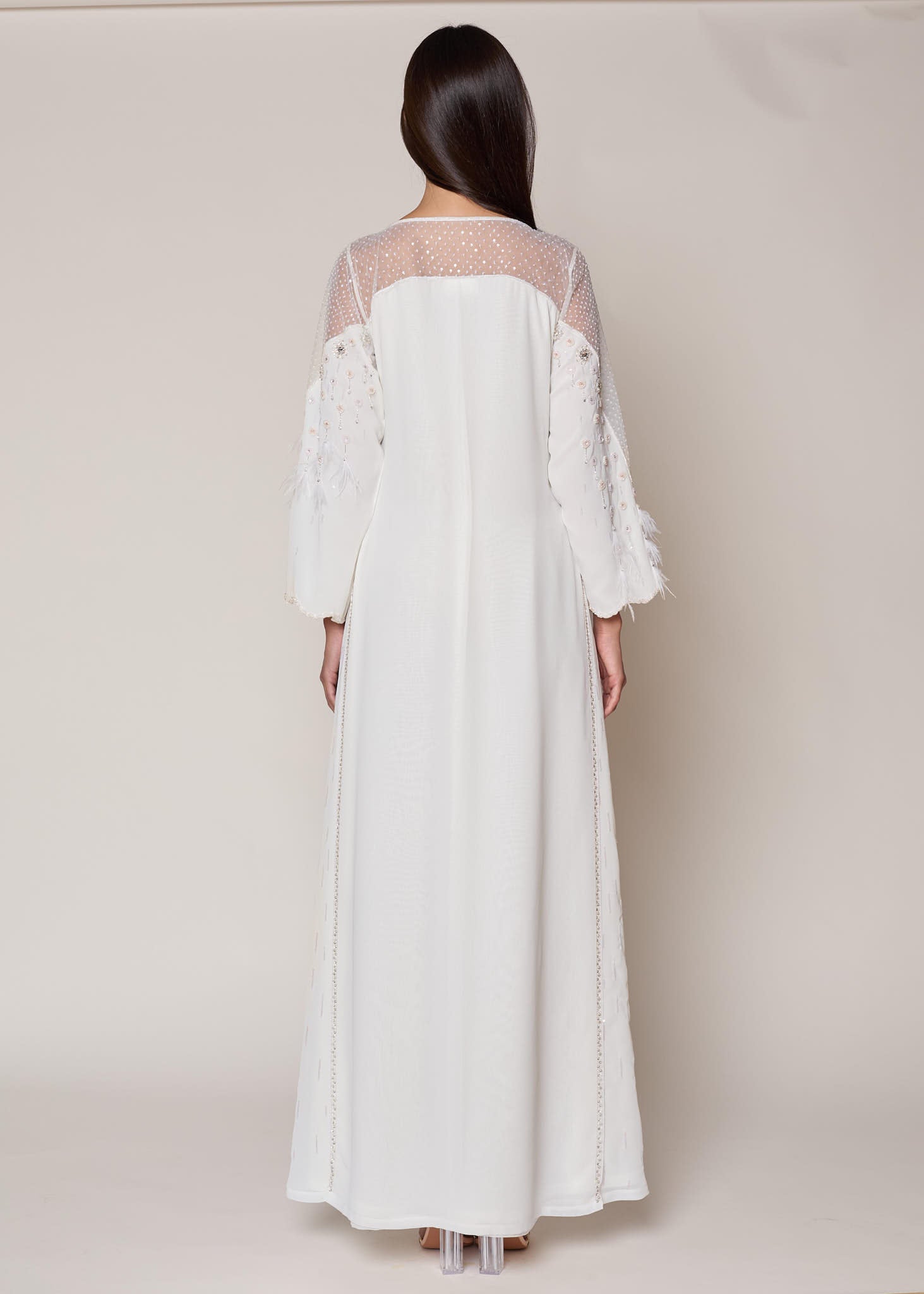 Ivory Feather Kaftan
