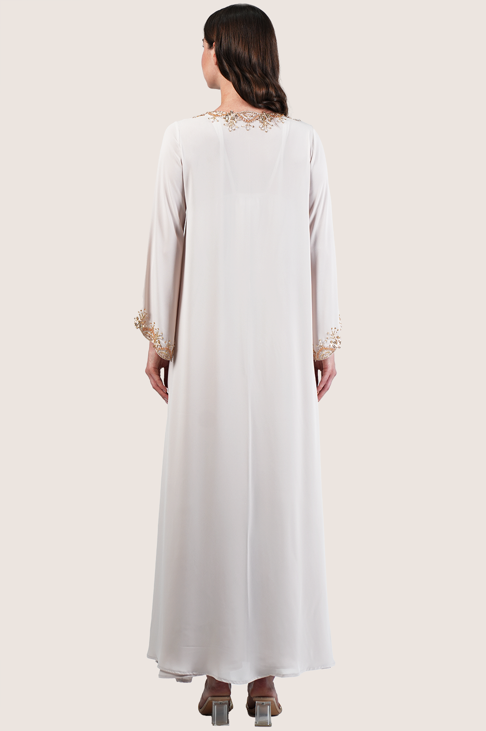 Pearled Ivory Gold Kaftan