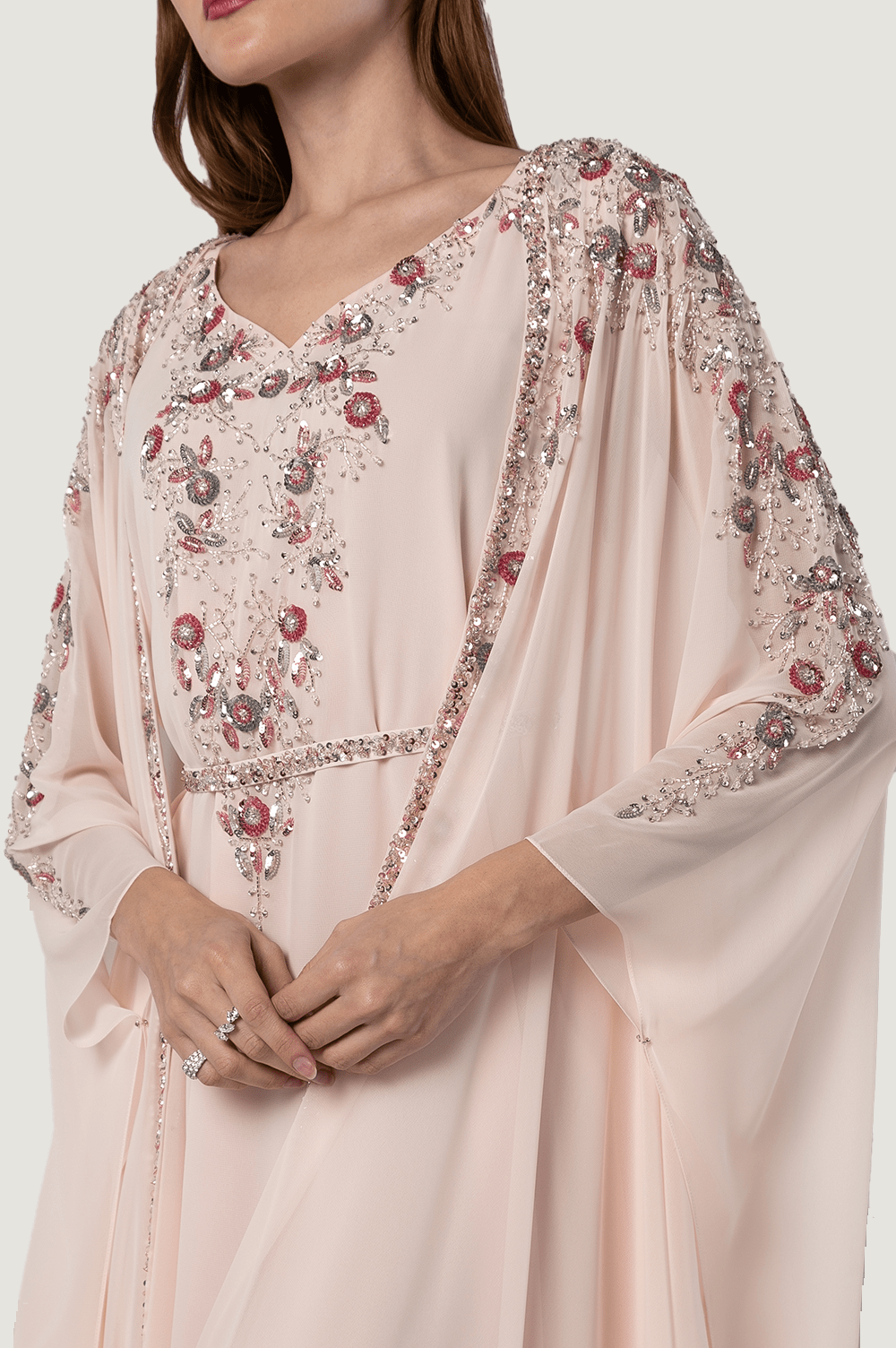 Light Pink Floral Thoub