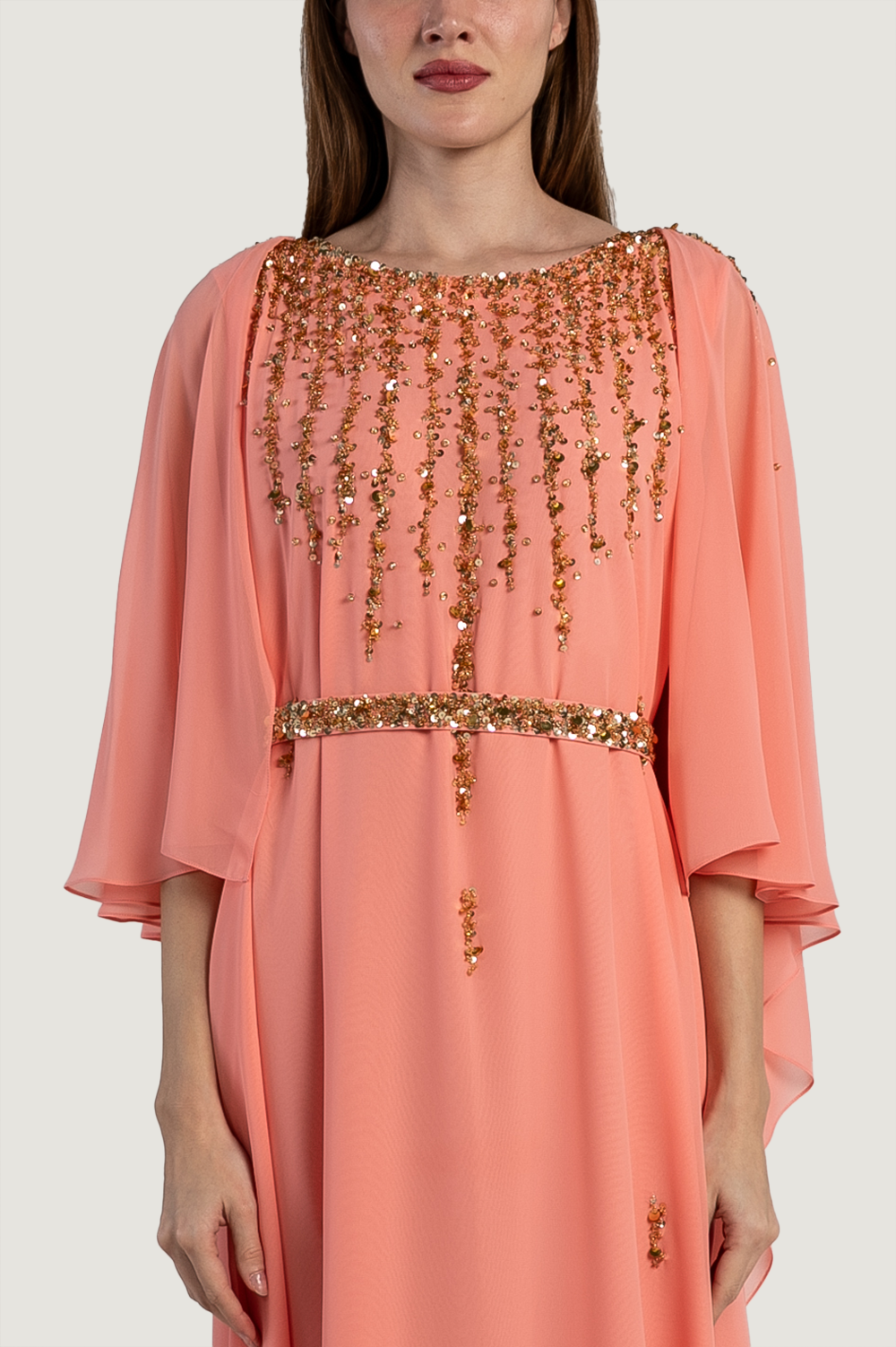 Pale Orange A- Line Kaftan